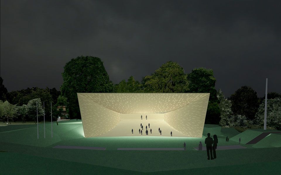 Song festival grounds and stage design in Viljandi